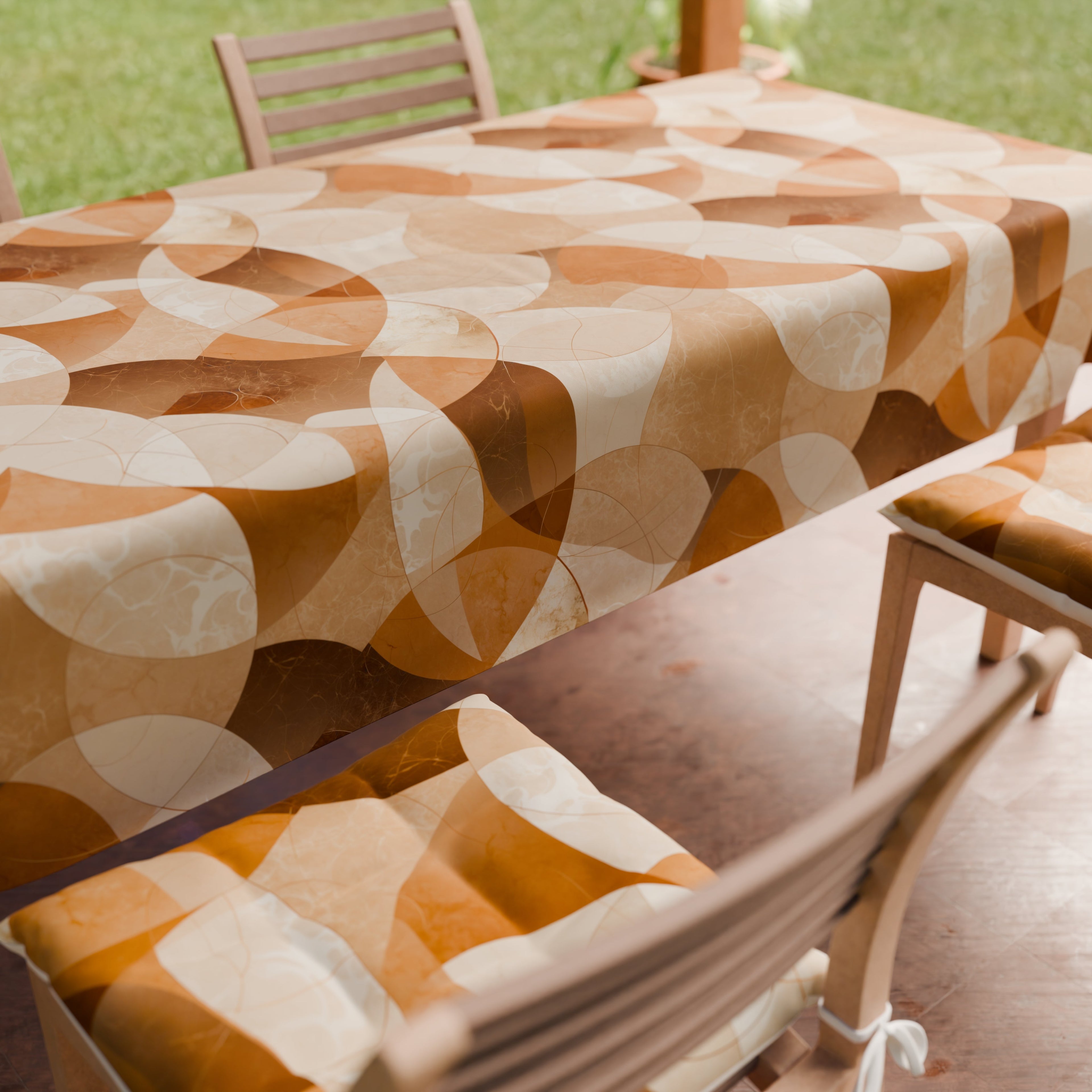 Cuscini per Sedie Coprisedia 6 Pezzi Geo - Cerchio Beige