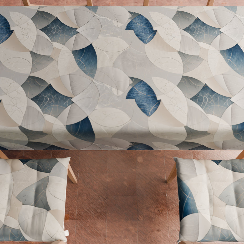 Cuscini per Sedie Coprisedia 6 Pezzi Geo - Cerchio Jeans
