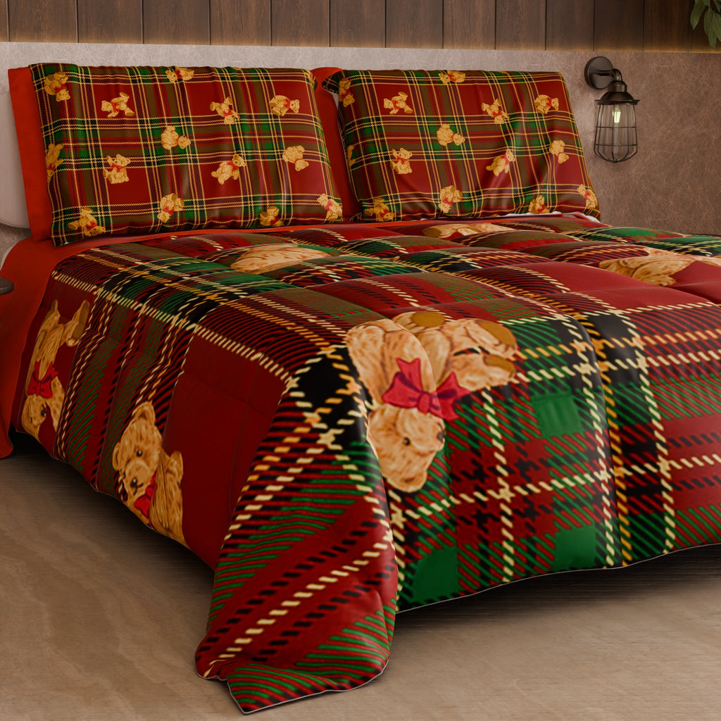 Piumone, Trapunta Matrimoniale, Singola, Piazza e Mezza Orsetto Tartan