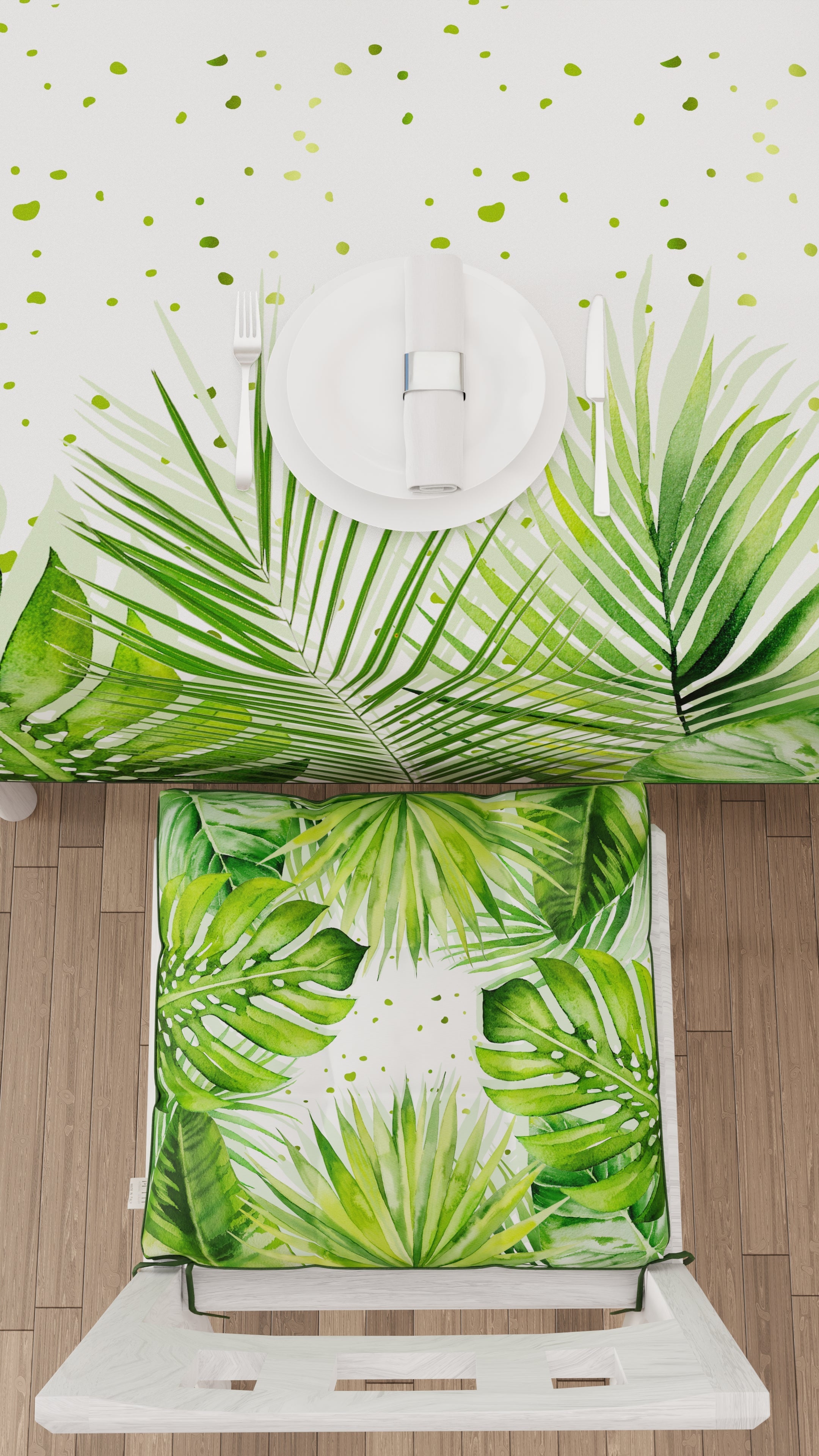 Cuscini per Sedie Coprisedia 6 Pezzi Foglia Tropicale