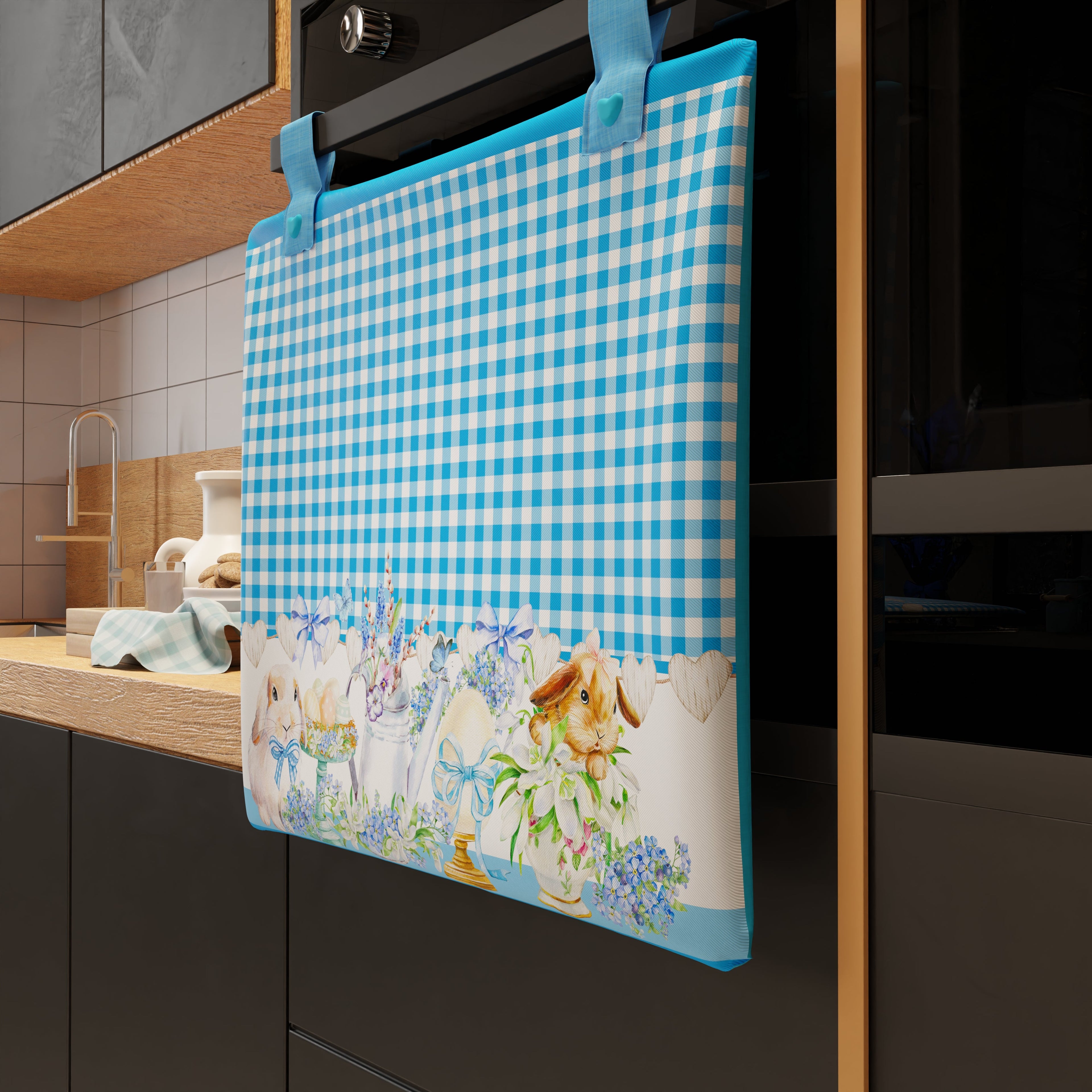 Copriforno Pasqua per Cucina in Stampa Digitale Vichy 1pz
