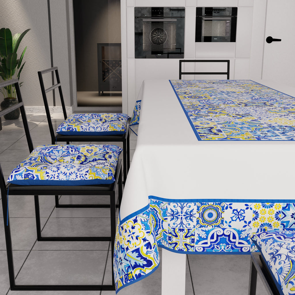 Cuscini per Sedie Coprisedia 6 Pezzi Vietri 02 Blu