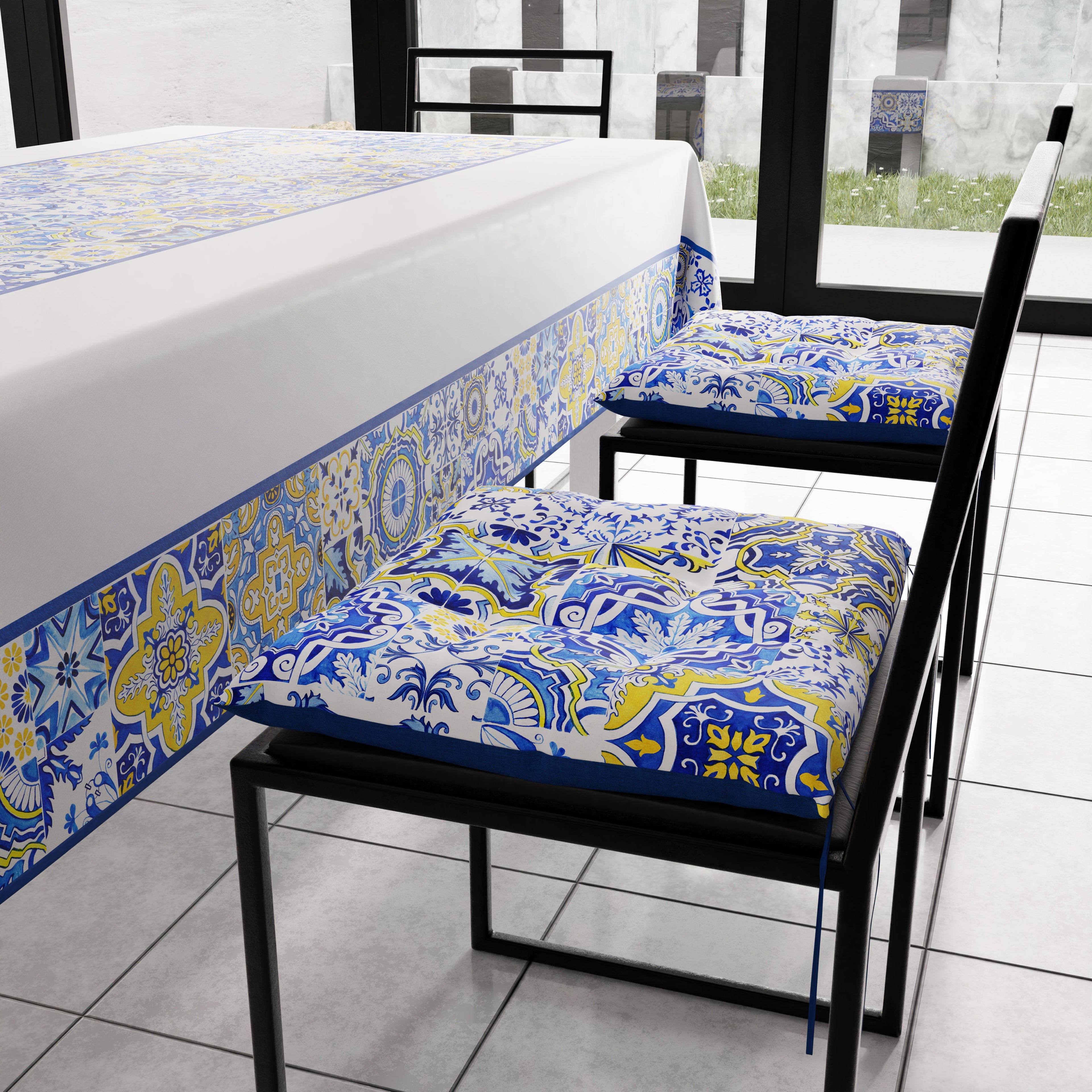 Cuscini per Sedie Coprisedia 6 Pezzi Vietri 02 Blu