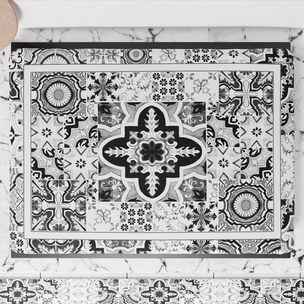 Coprifornello Geometrico Coprifuochi Cucina in Stampa Digitale Vietri 02 Nero