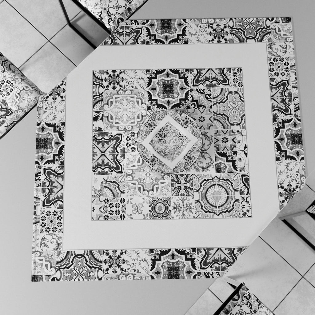Centrotavola Geometrico per Cucina in Stampa Digitale Vietri 02 Nero