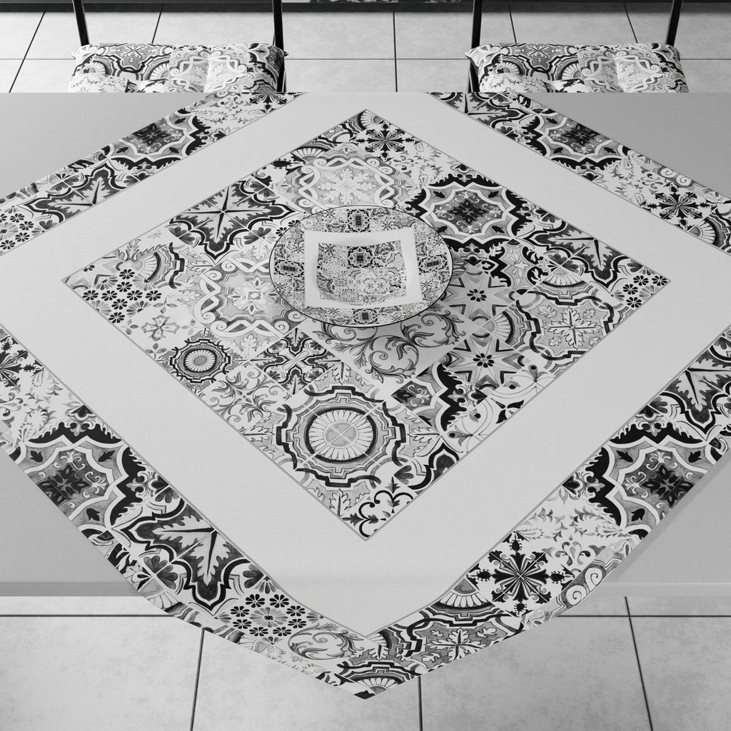 Centrotavola Geometrico per Cucina in Stampa Digitale Vietri 02 Nero