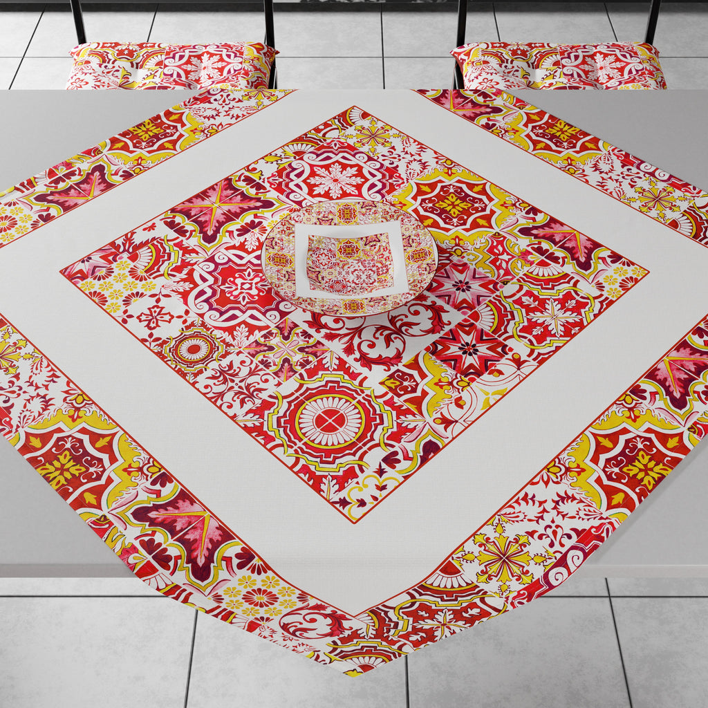 Centrotavola Geometrico per Cucina in Stampa Digitale Vietri 02 Rosso