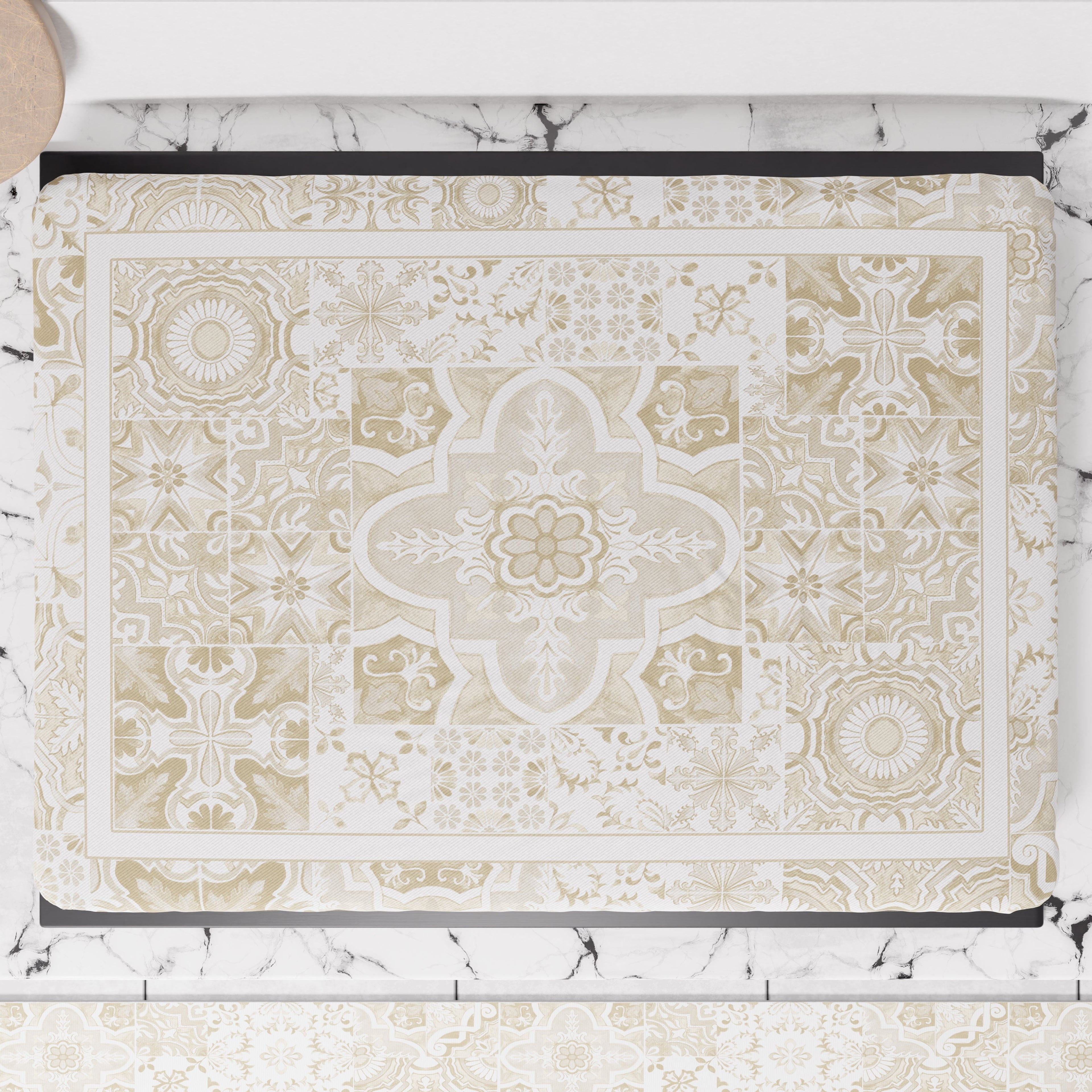 Coprifornello Geometrico Coprifuochi Cucina in Stampa Digitale Vietri 02 Beige