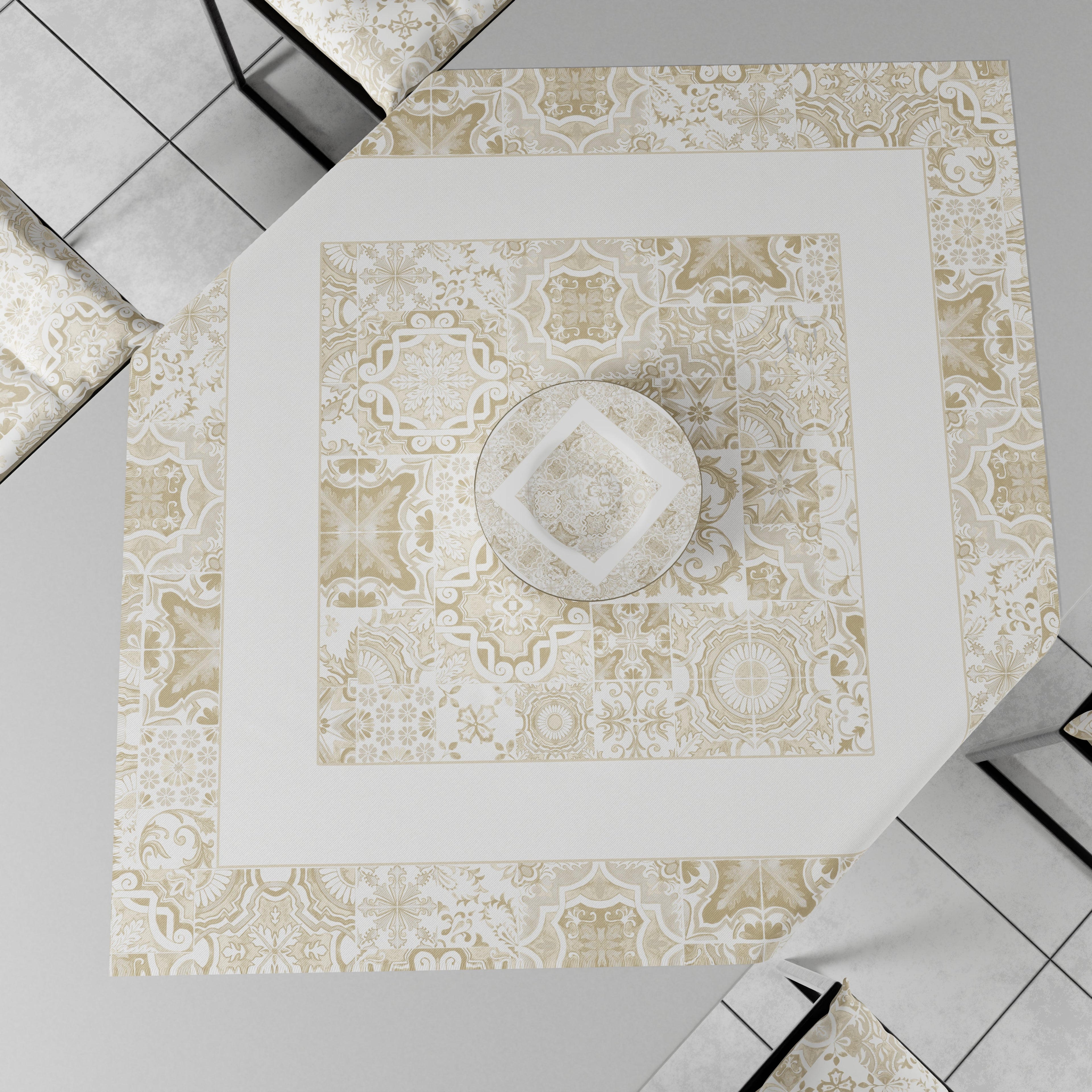 Centrotavola Geometrico per Cucina in Stampa Digitale Vietri 02 Beige