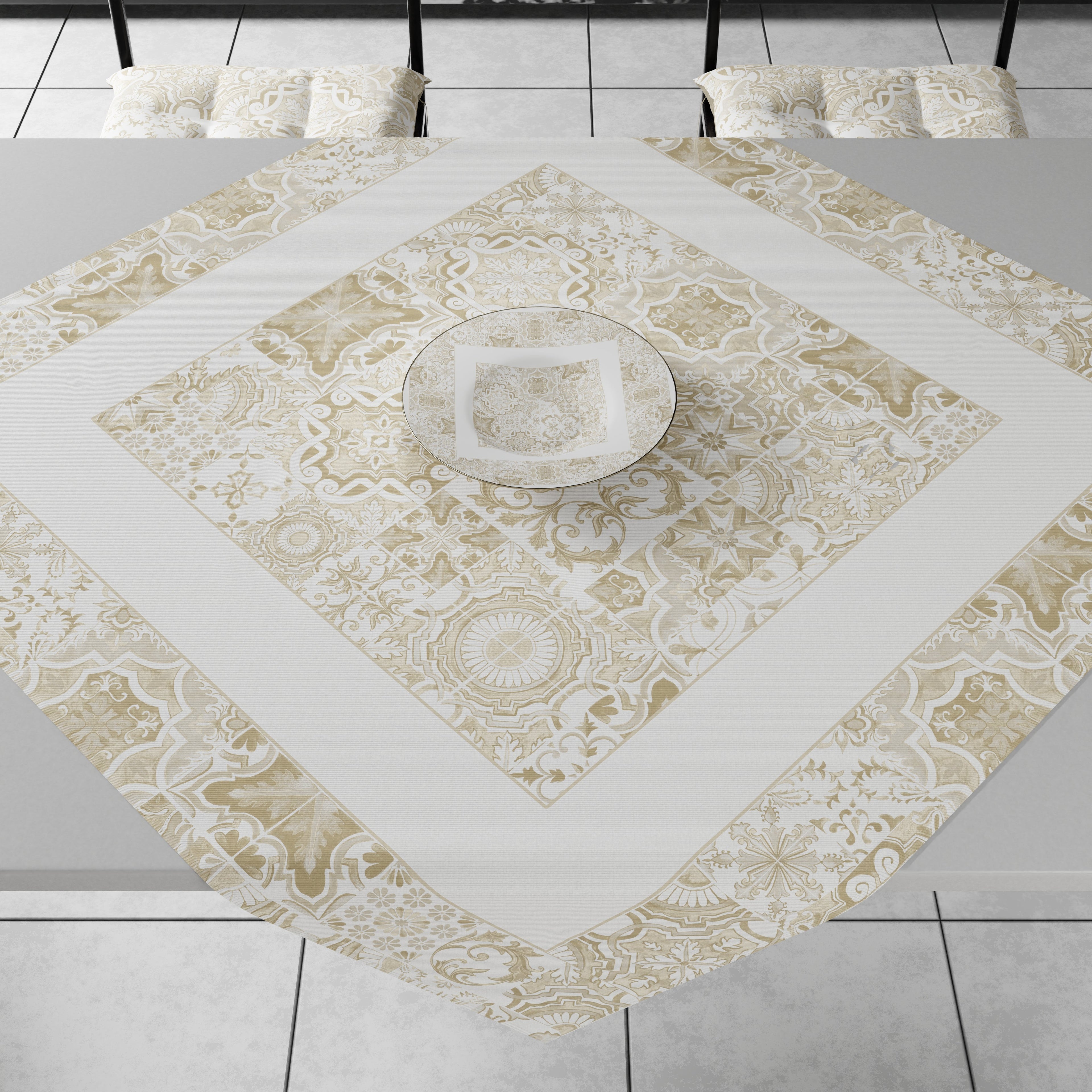 Centrotavola Geometrico per Cucina in Stampa Digitale Vietri 02 Beige