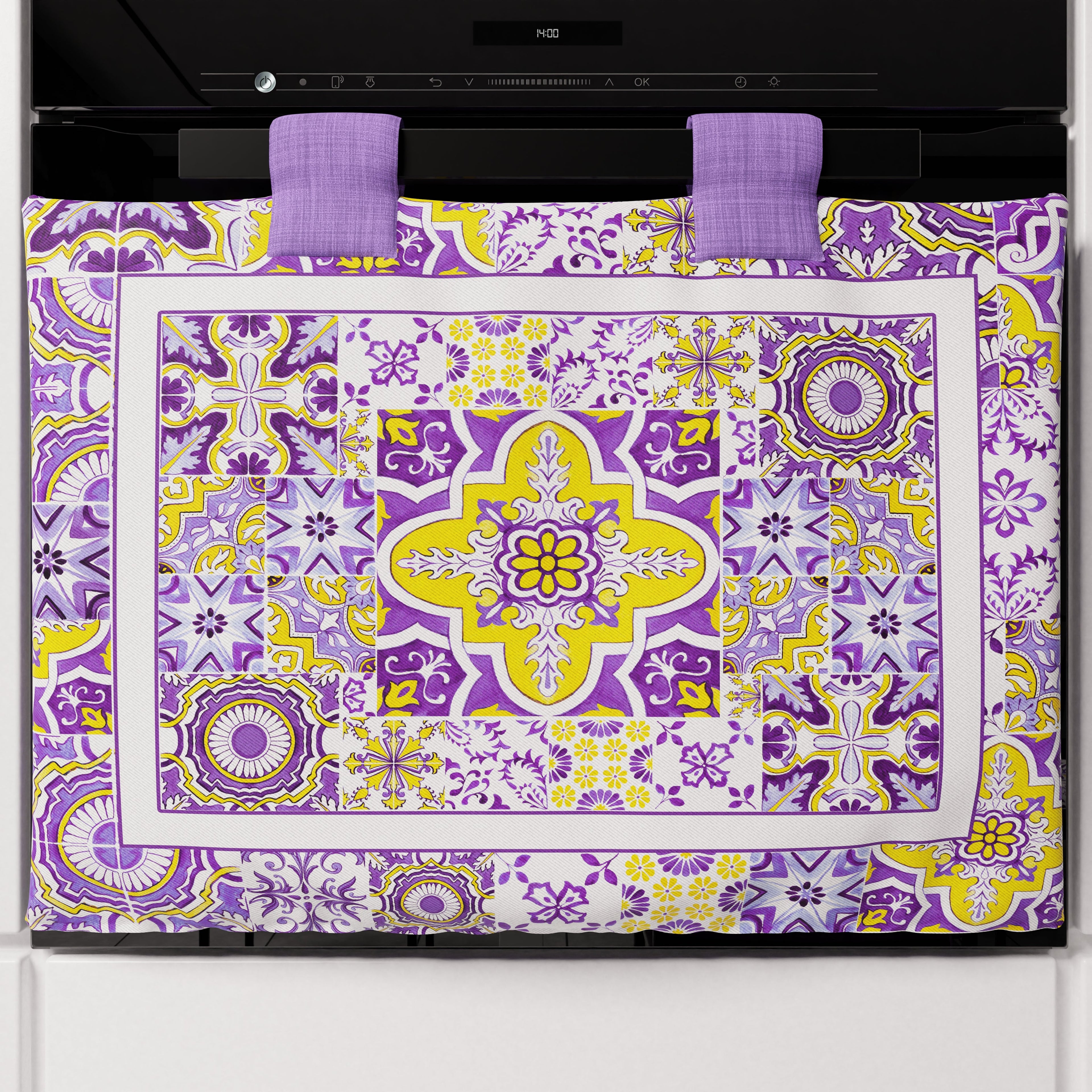Copriforno Geometrico per Cucina in Stampa Digitale Vietri 02 Viola 1pz