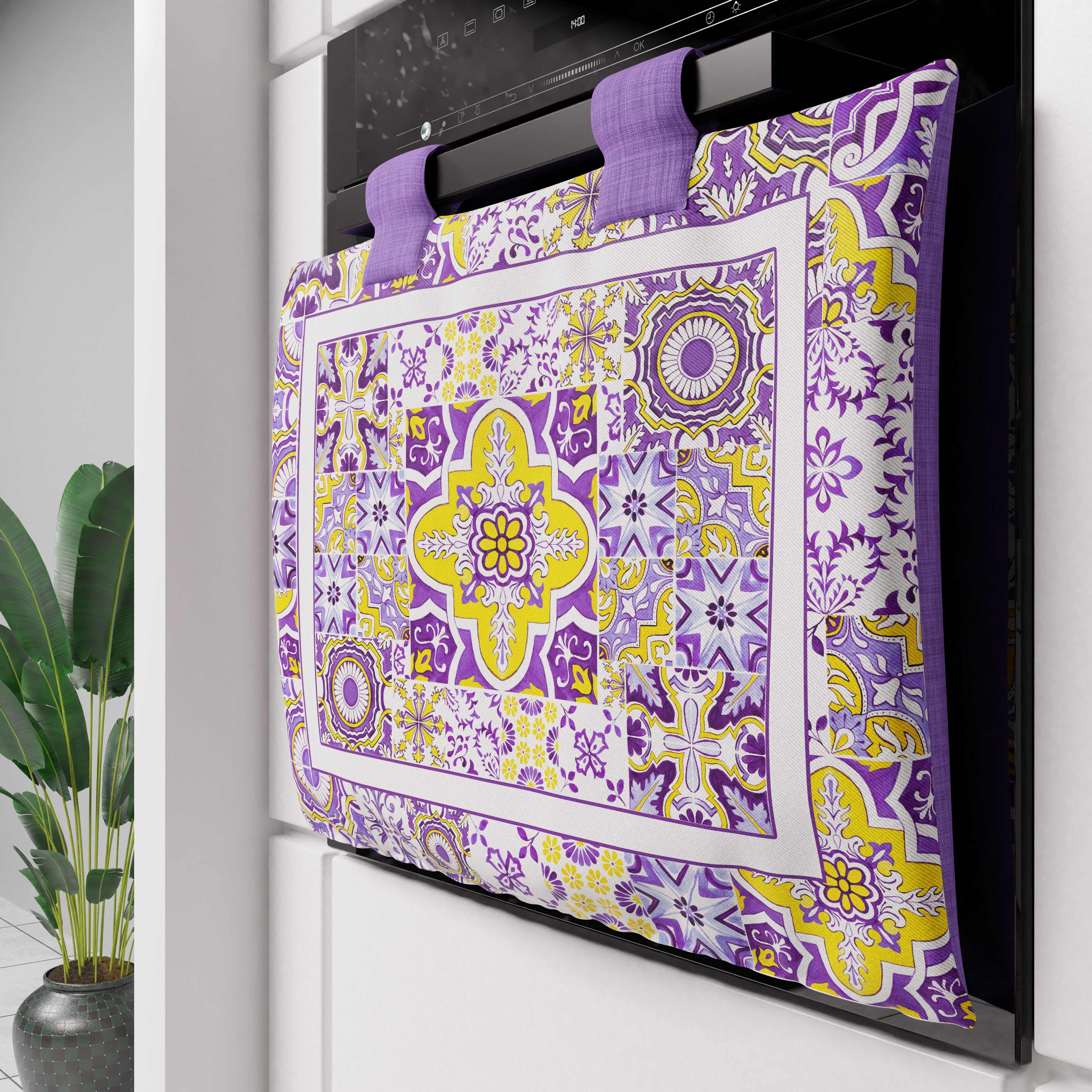 Copriforno Geometrico per Cucina in Stampa Digitale Vietri 02 Viola 1pz
