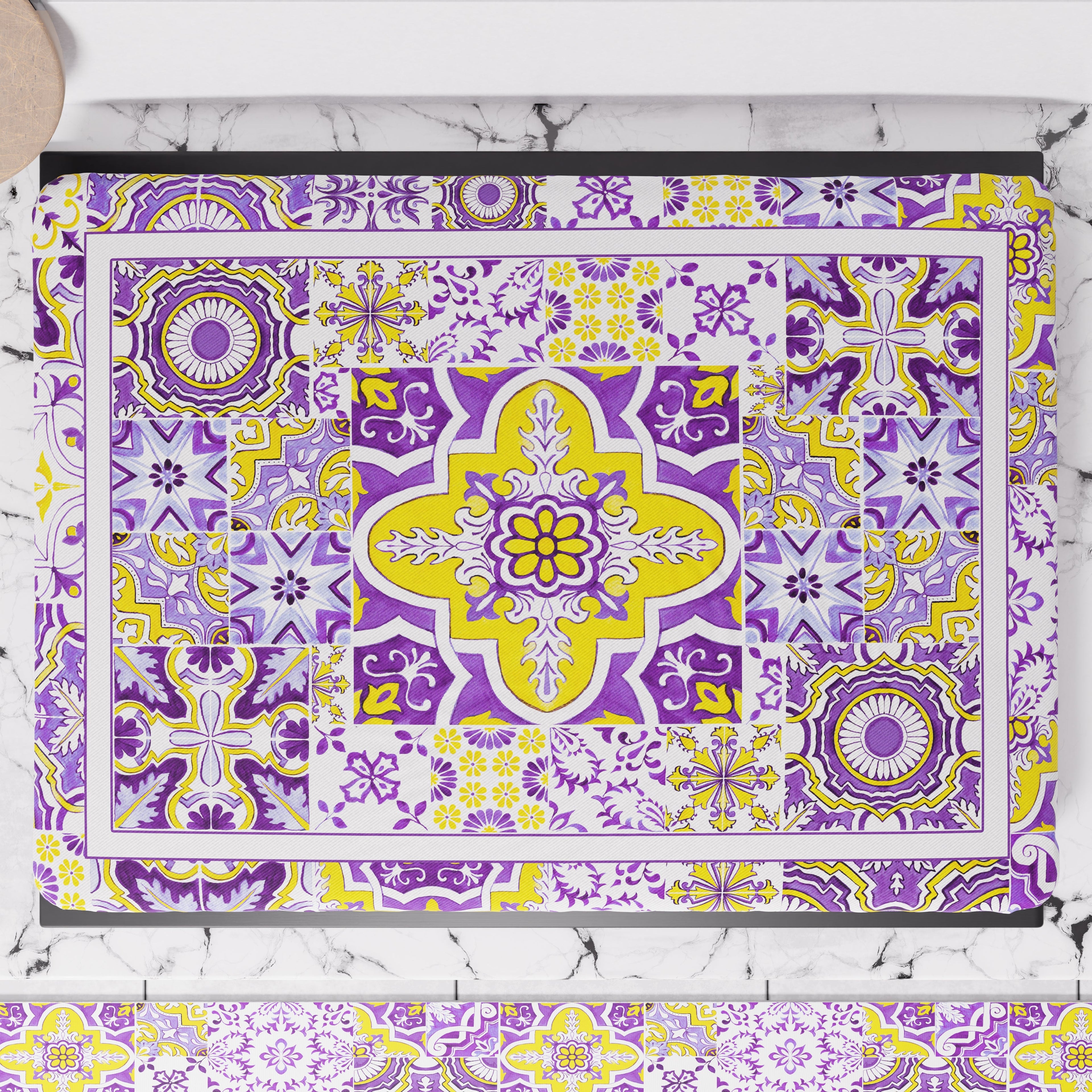 Coprifornello Geometrico Coprifuochi Cucina in Stampa Digitale Vietri 02 Viola