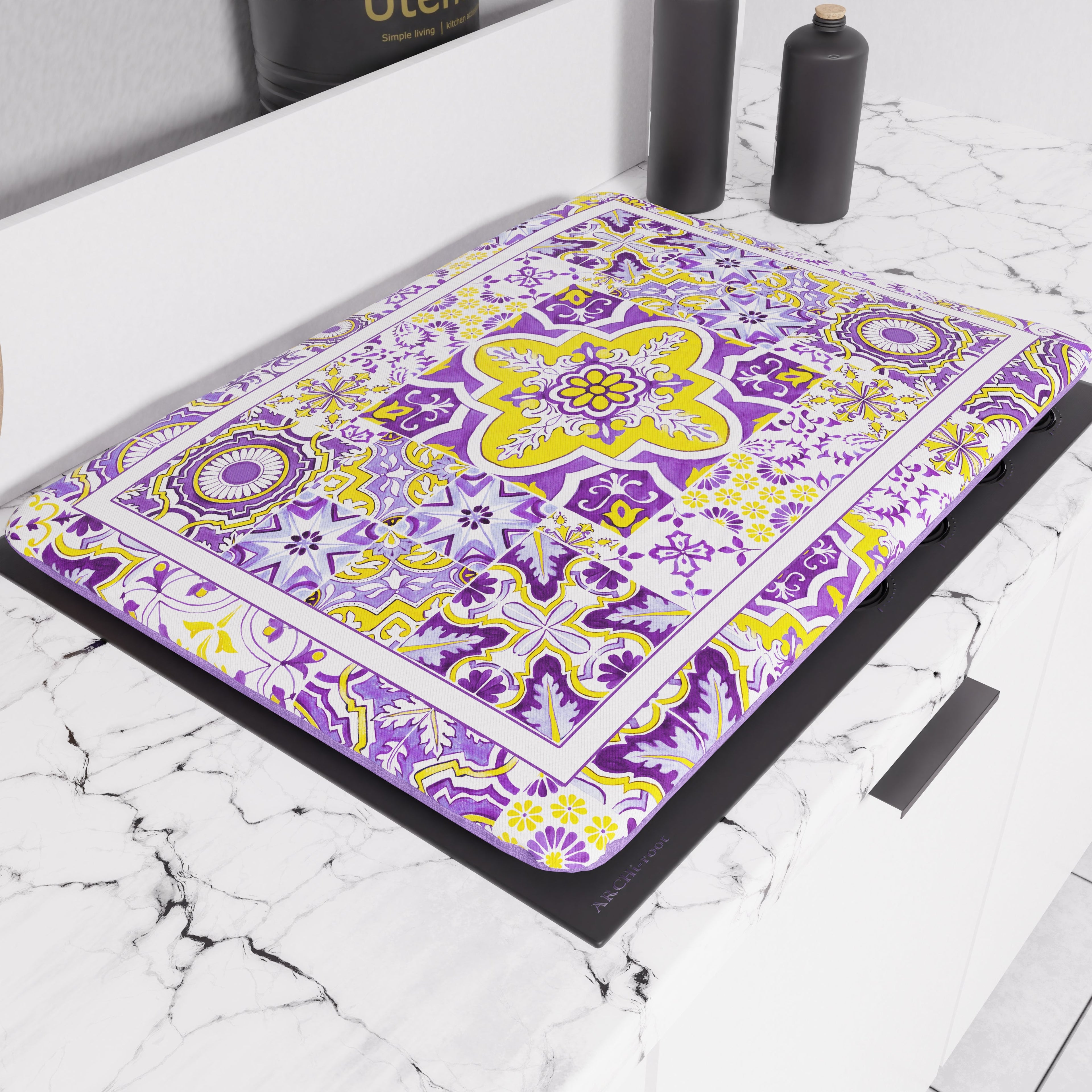 Coprifornello Geometrico Coprifuochi Cucina in Stampa Digitale Vietri 02 Viola