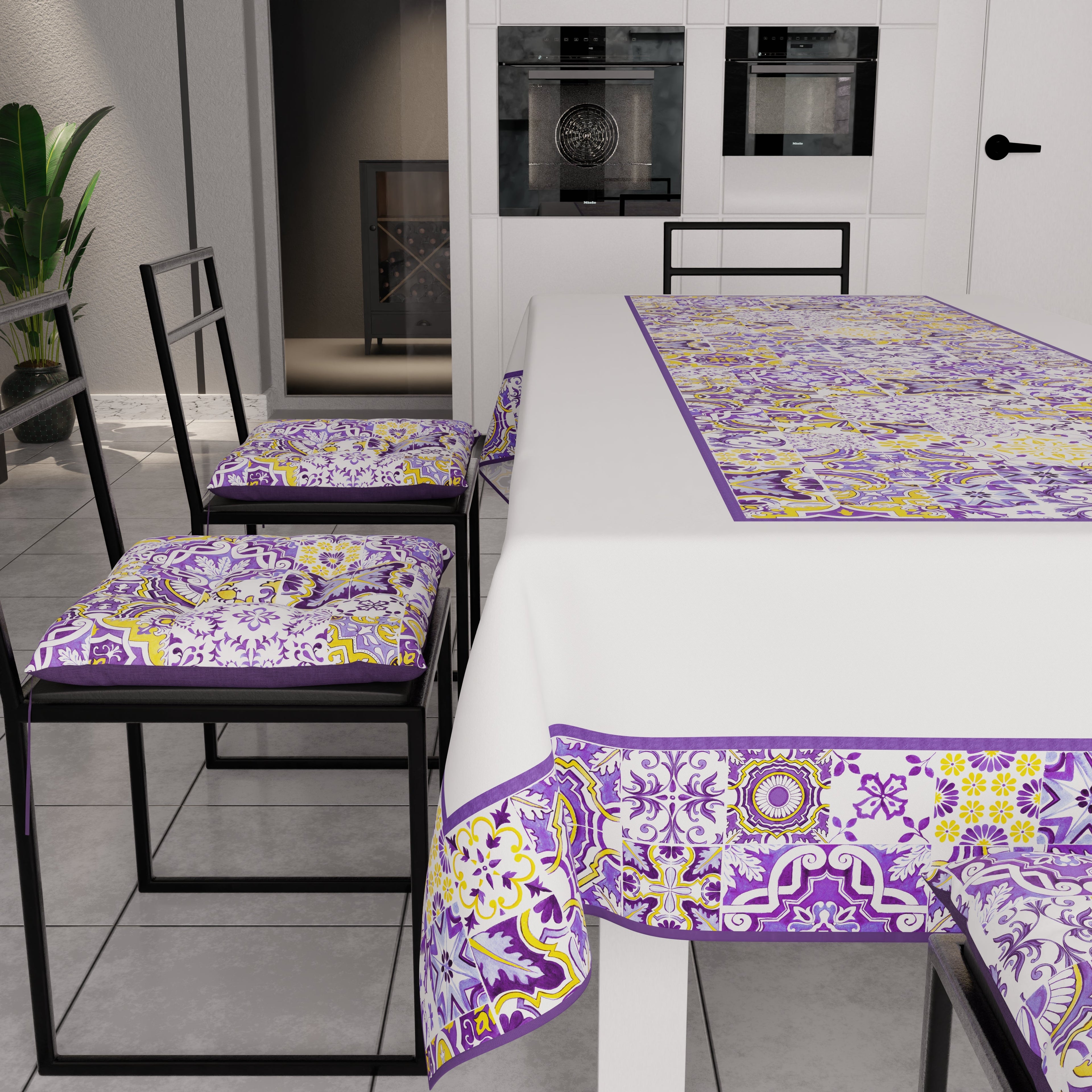 Cuscini per Sedie Coprisedia 6 Pezzi Vietri 02 Viola
