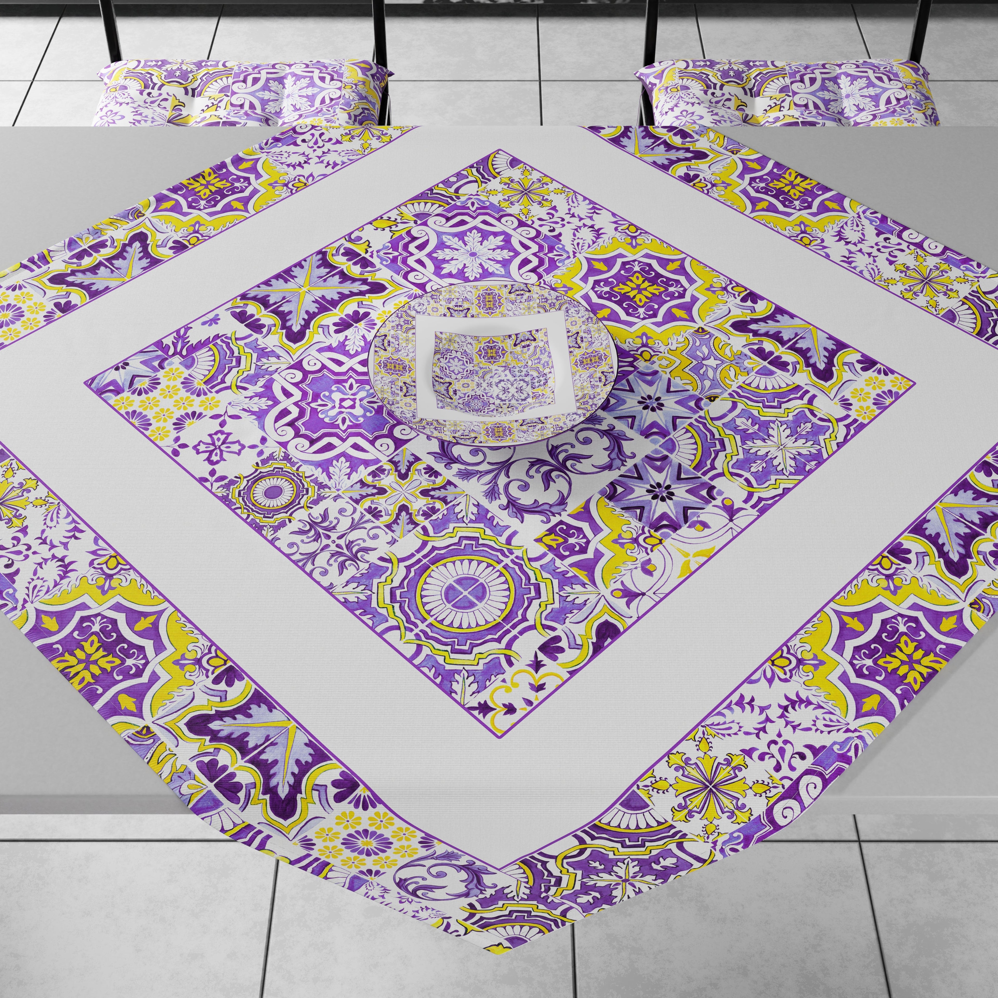 Centrotavola Geometrico per Cucina in Stampa Digitale Vietri 02 Viola