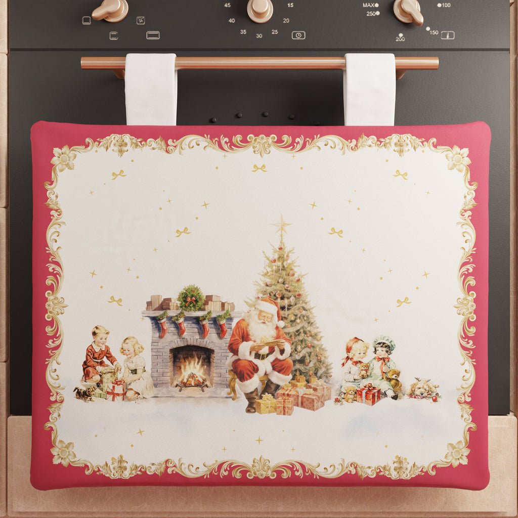 Copriforno Natalizio per Cucina in Stampa Digitale Vintage Xmas