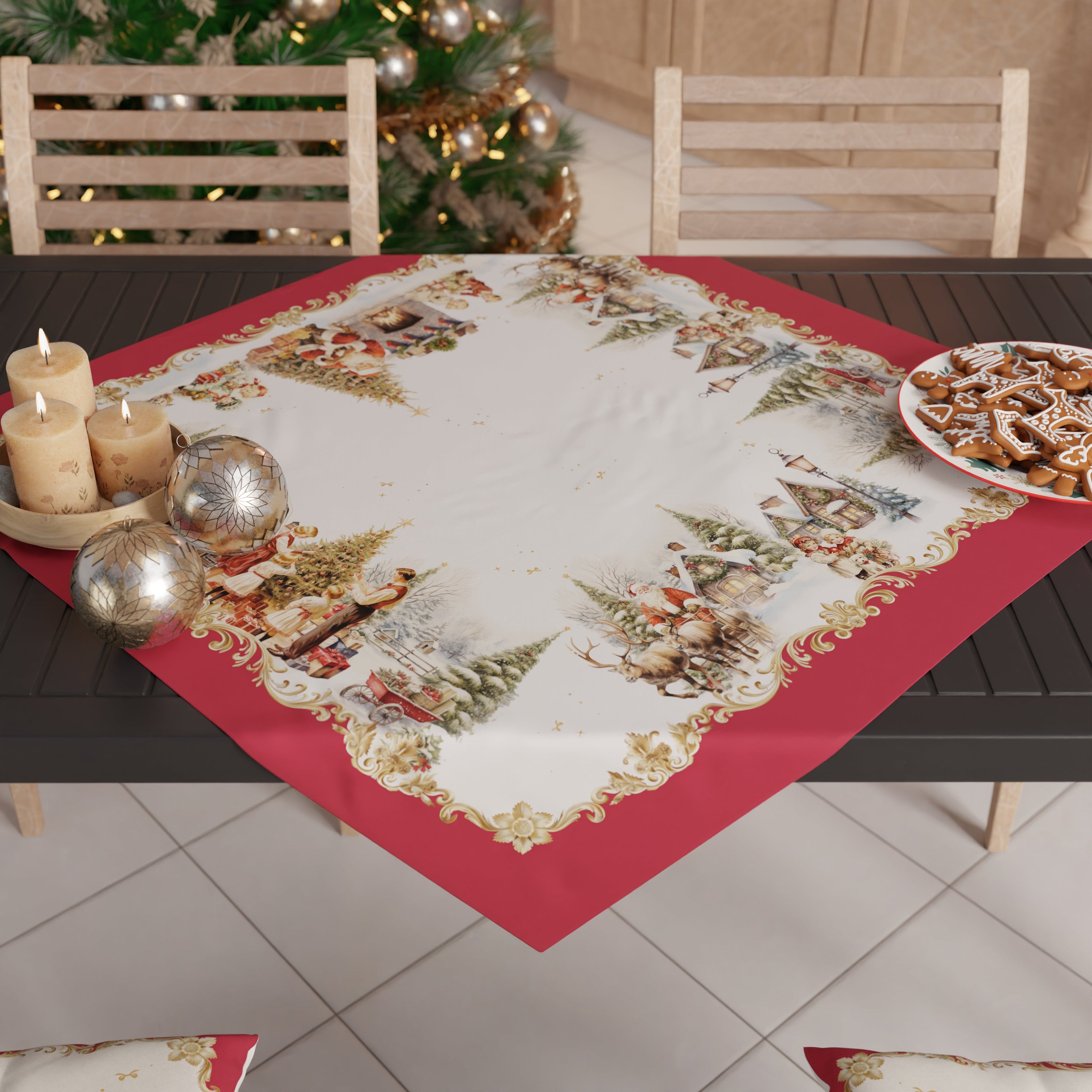 Centrotavola Natalizio per Cucina in Stampa Digitale Vintage Xmas