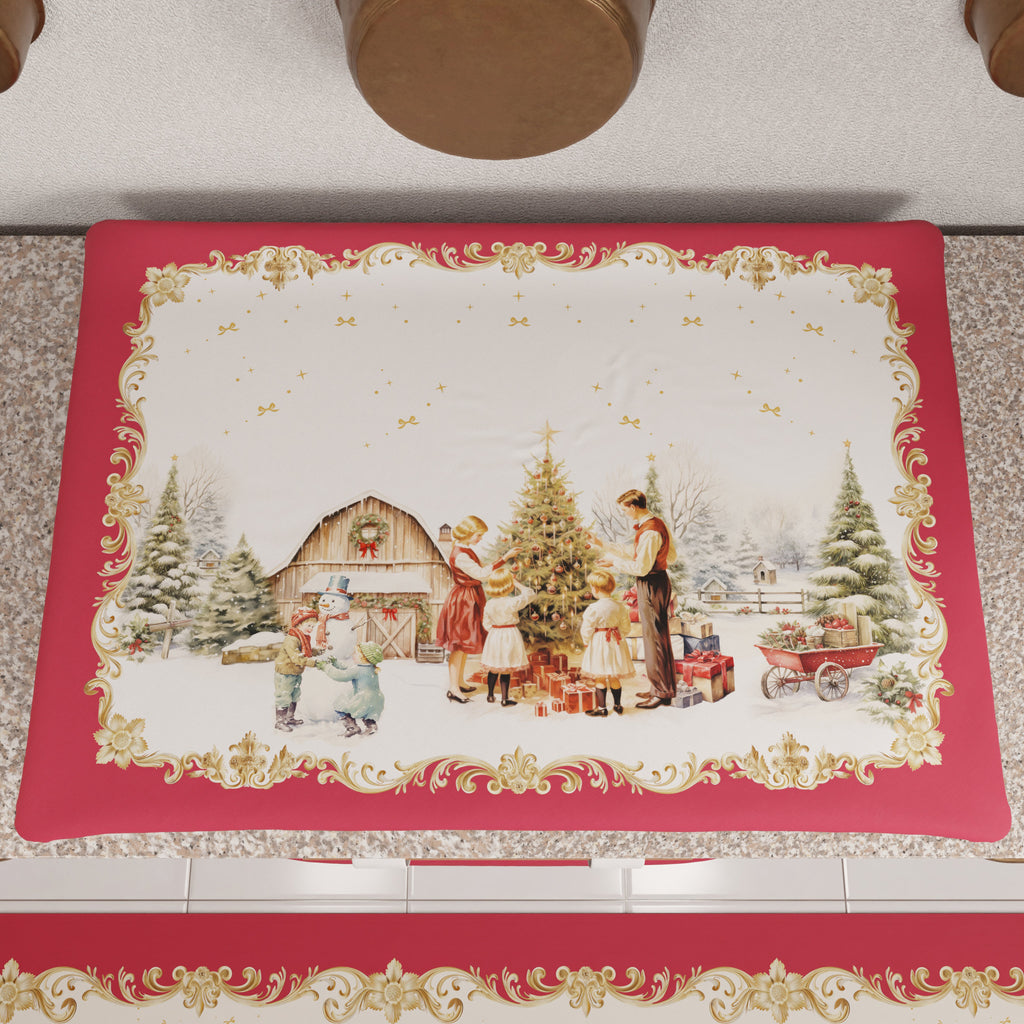 Coprifornello Natalizio Coprifuochi Cucina in Stampa Digitale Vintage Xmas