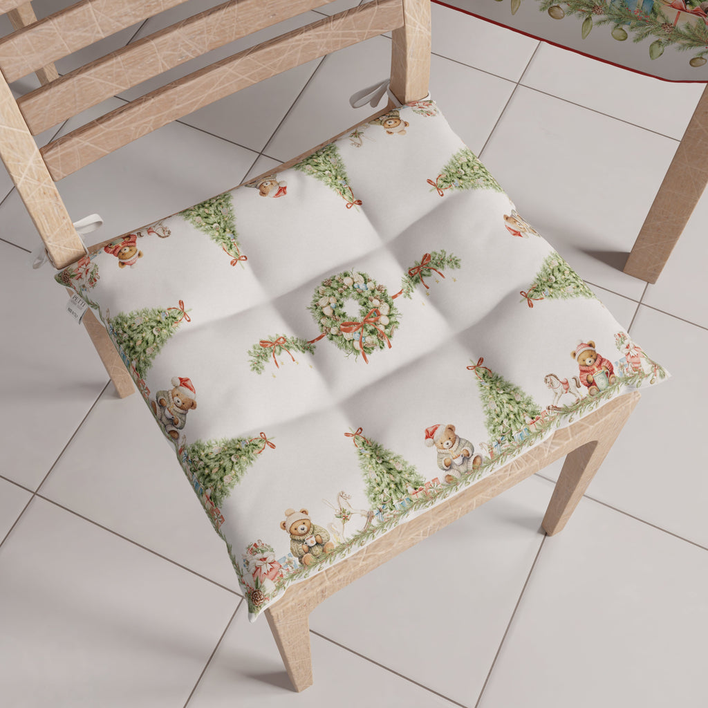 Cuscini per Sedie Natalizi Coprisedia Natalizi 6 Pezzi Xmas Bears