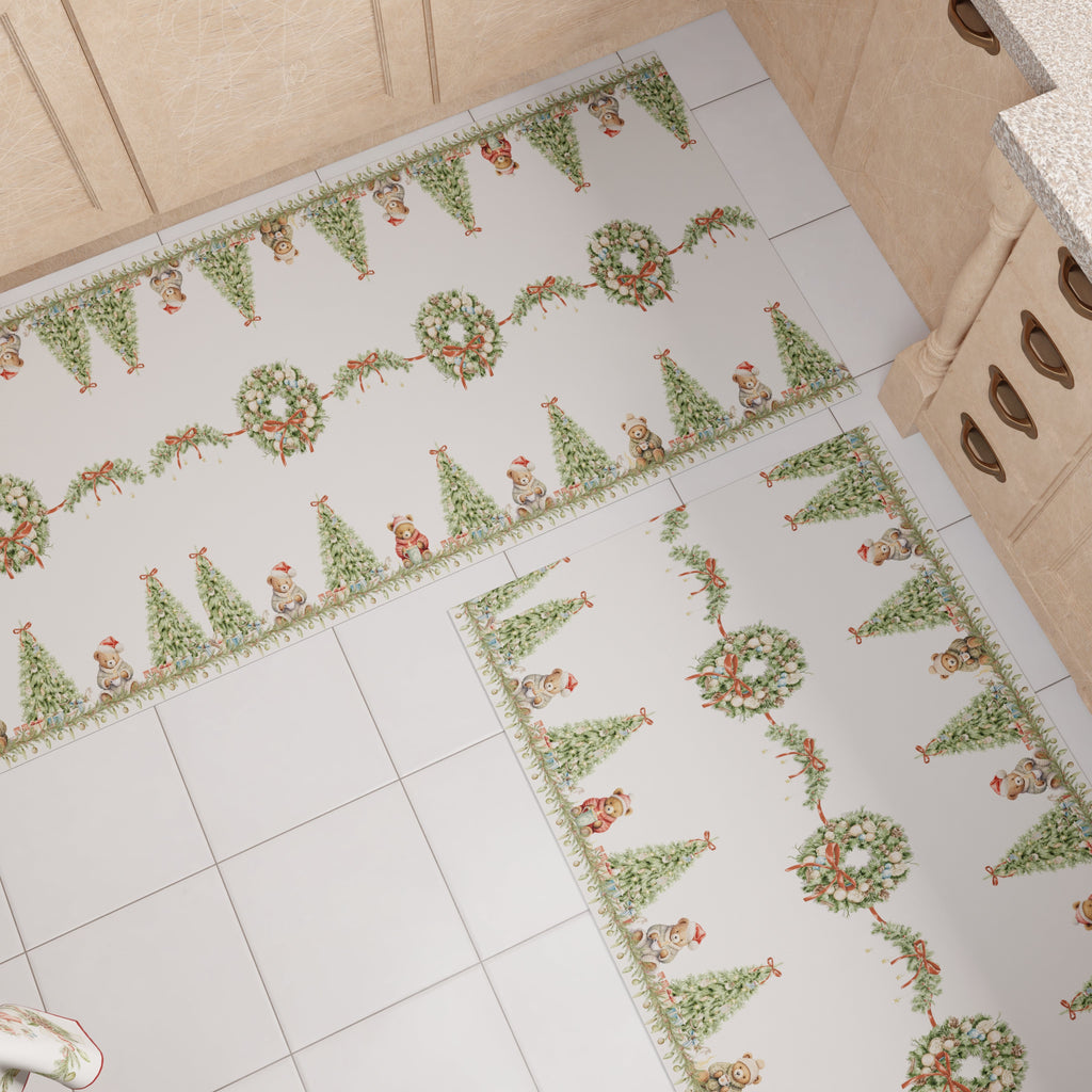 Tappeto Cucina Natalizio Antiscivolo Passatoia Natalizia Cucina lavabile Xmas Bears