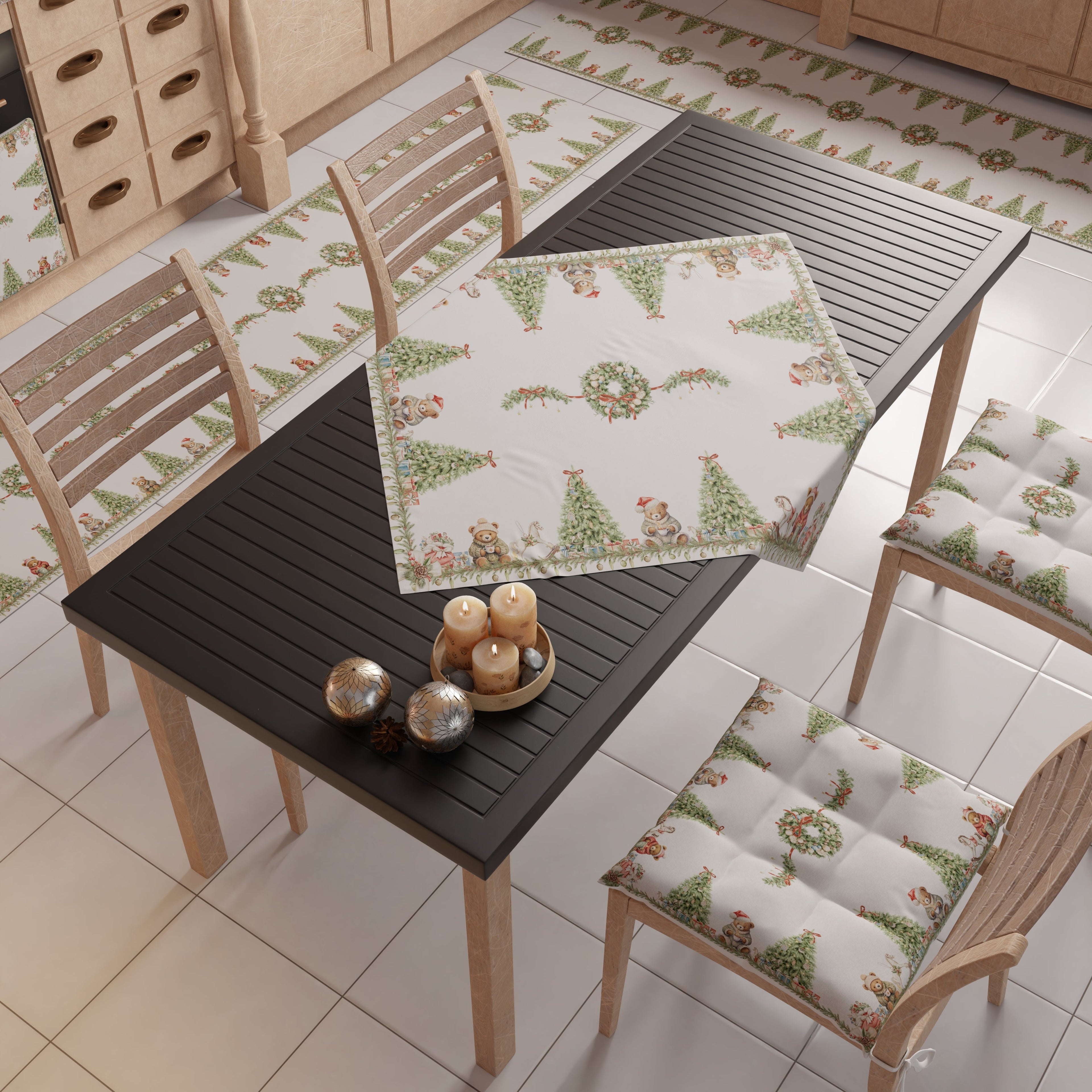 Centrotavola Natalizio per Cucina in Stampa Digitale Xmas Bears