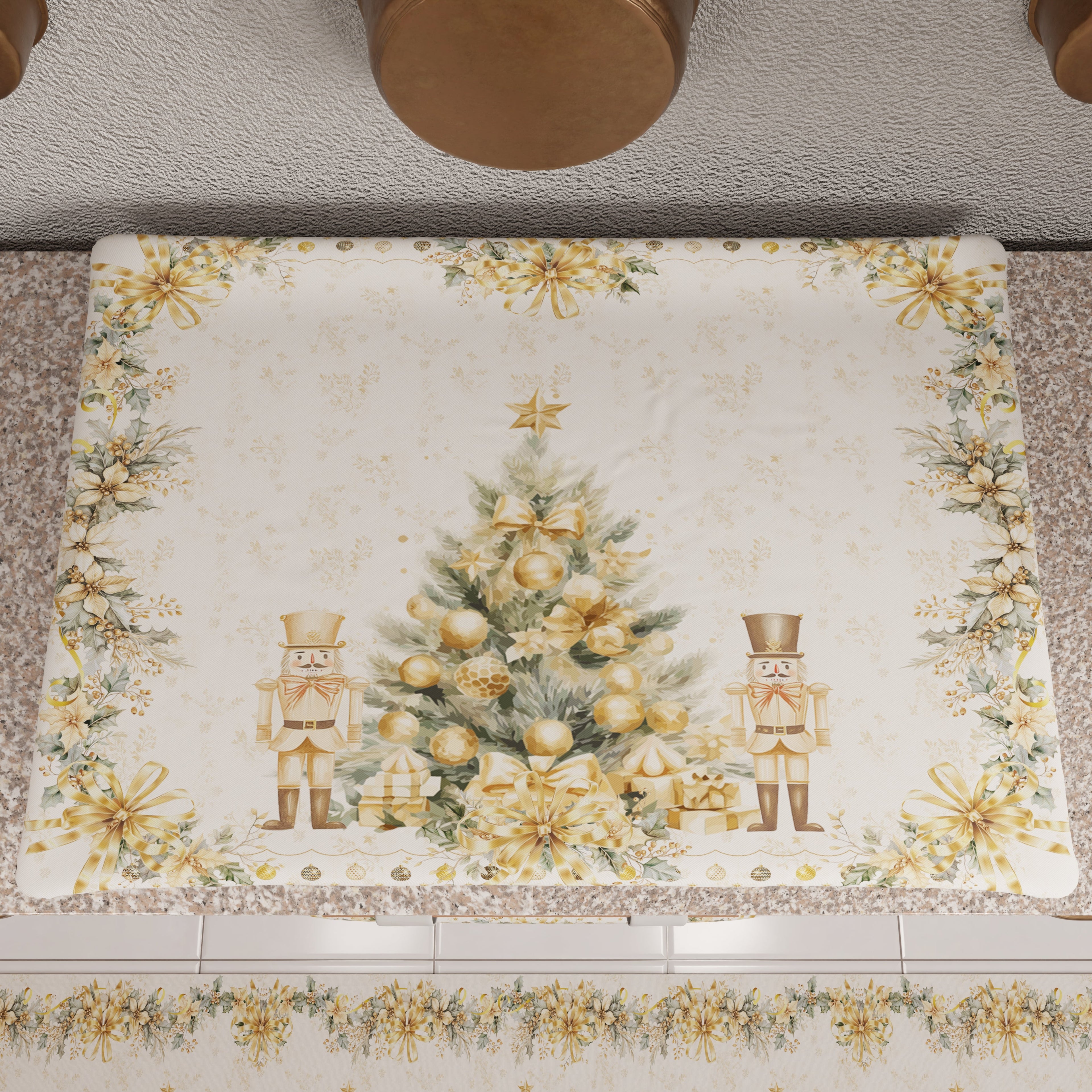 Coprifornello Natalizio Coprifuochi Cucina in Stampa Digitale Xmas Gold