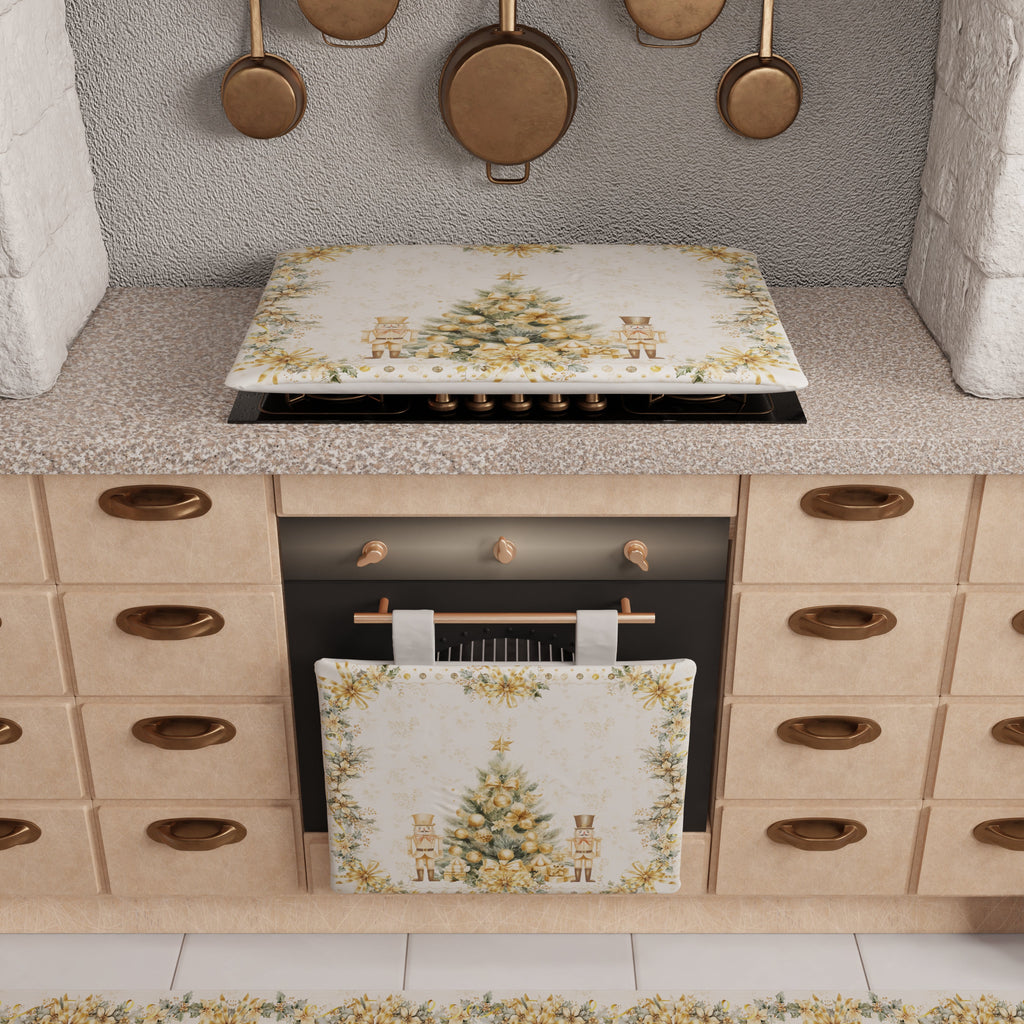 Coprifornello Natalizio Coprifuochi Cucina in Stampa Digitale Xmas Gold