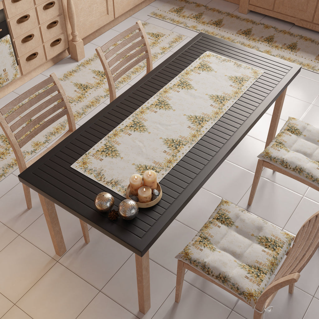 Runner Natalizi, Runner Tavola Natalizio, Tovaglia Runner Natalizia, Runner Cucina Xmas Gold