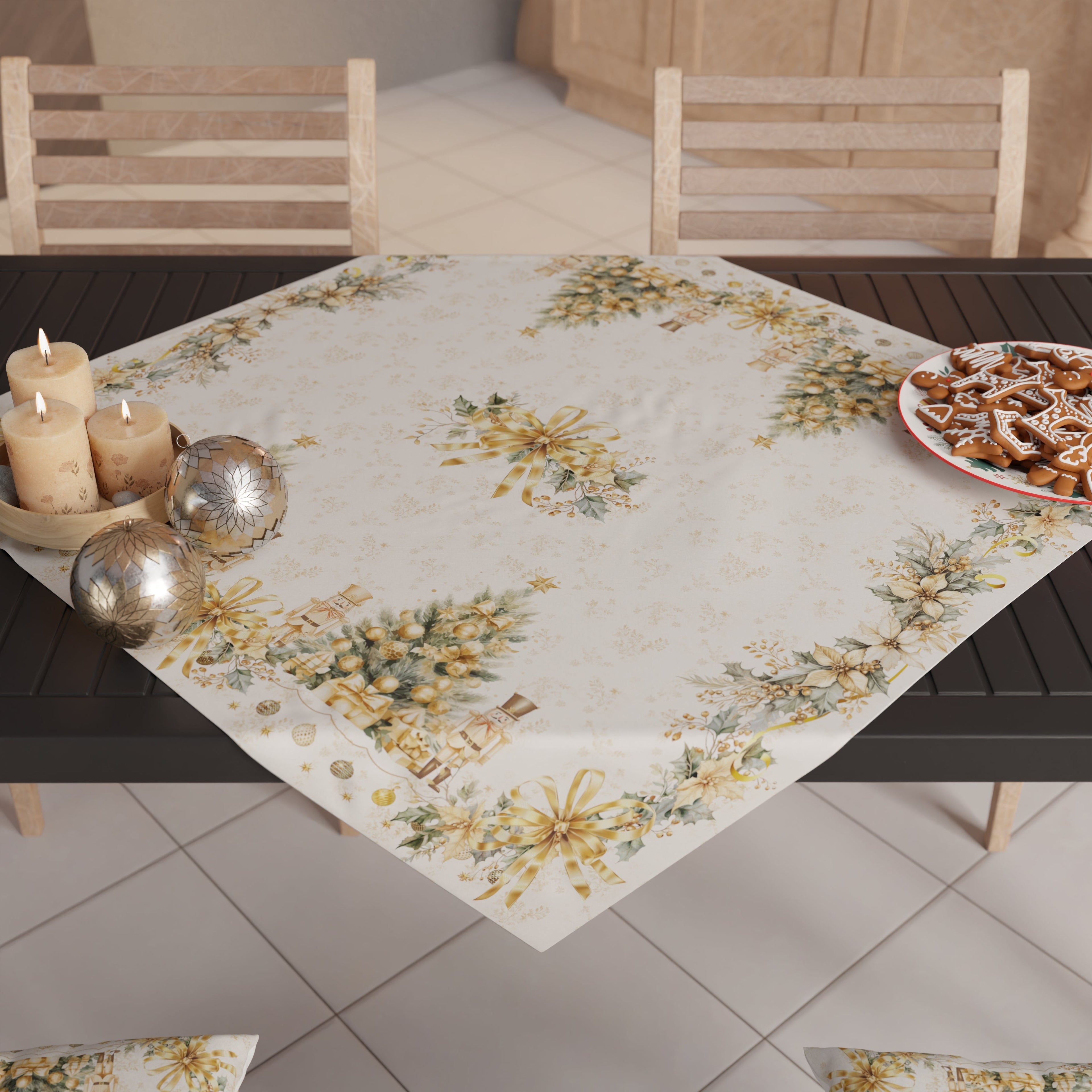 Centrotavola Natalizio per Cucina in Stampa Digitale Xmas Gold