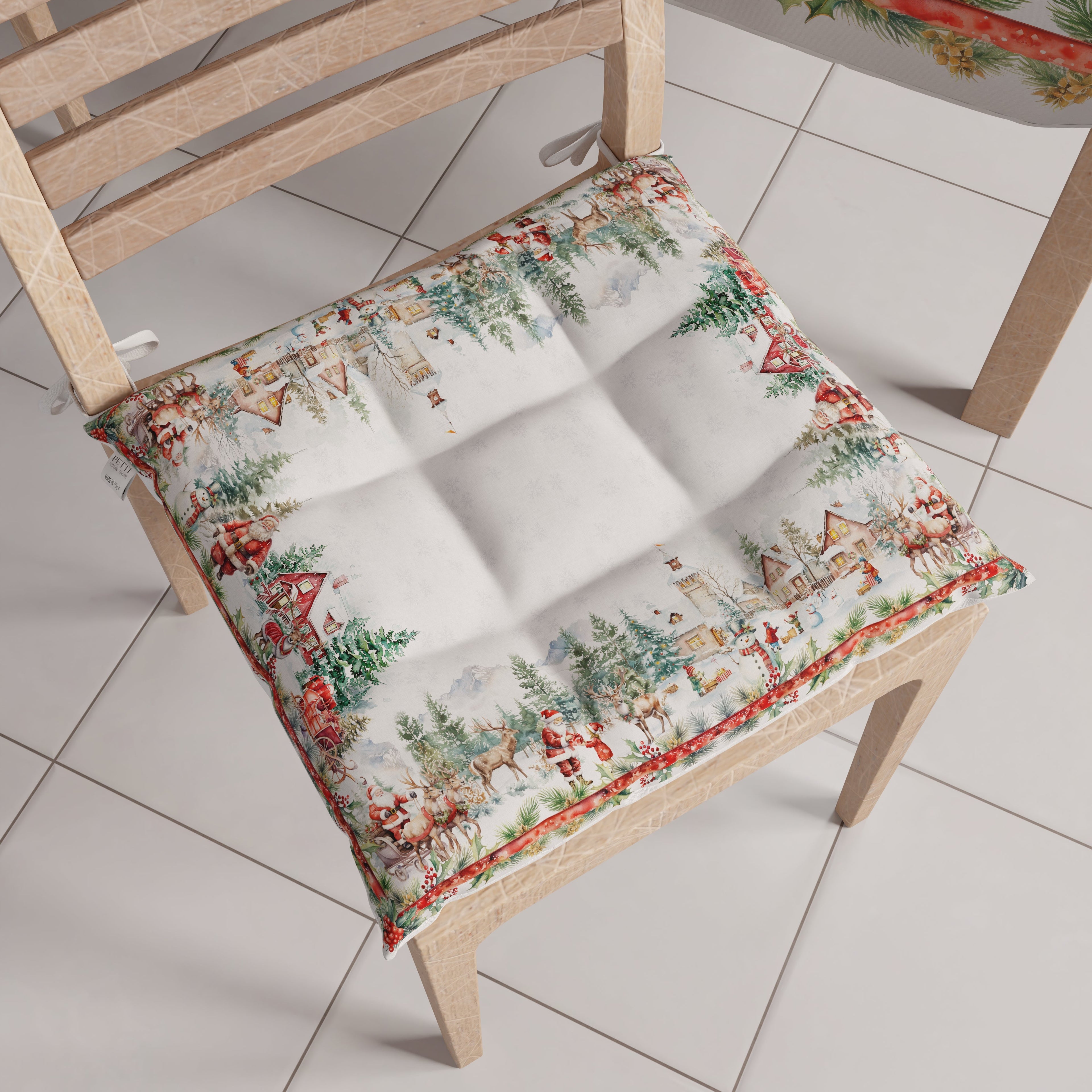 Cuscini per Sedie Natalizi Coprisedia Natalizi 6 Pezzi Xmas Santa's Land