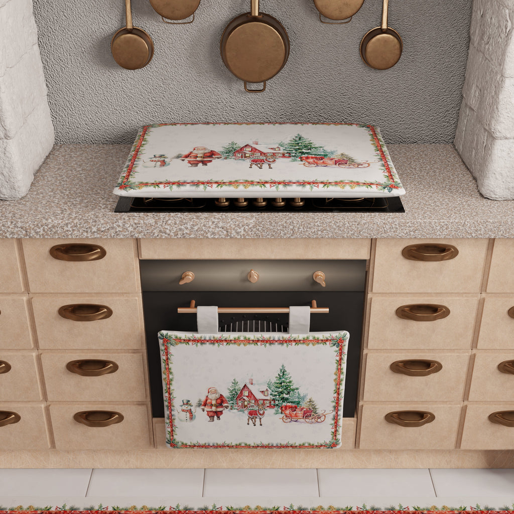 Coprifornello Natalizio Coprifuochi Cucina in Stampa Digitale Xmas Santa's Land