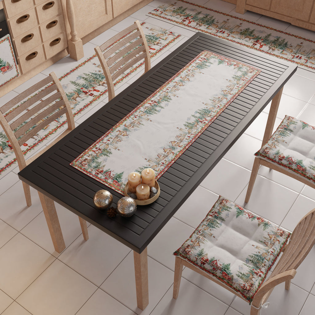 Runner Natalizi, Runner Tavola Natalizio, Tovaglia Runner Natalizia, Runner Cucina Xmas Santa's Land