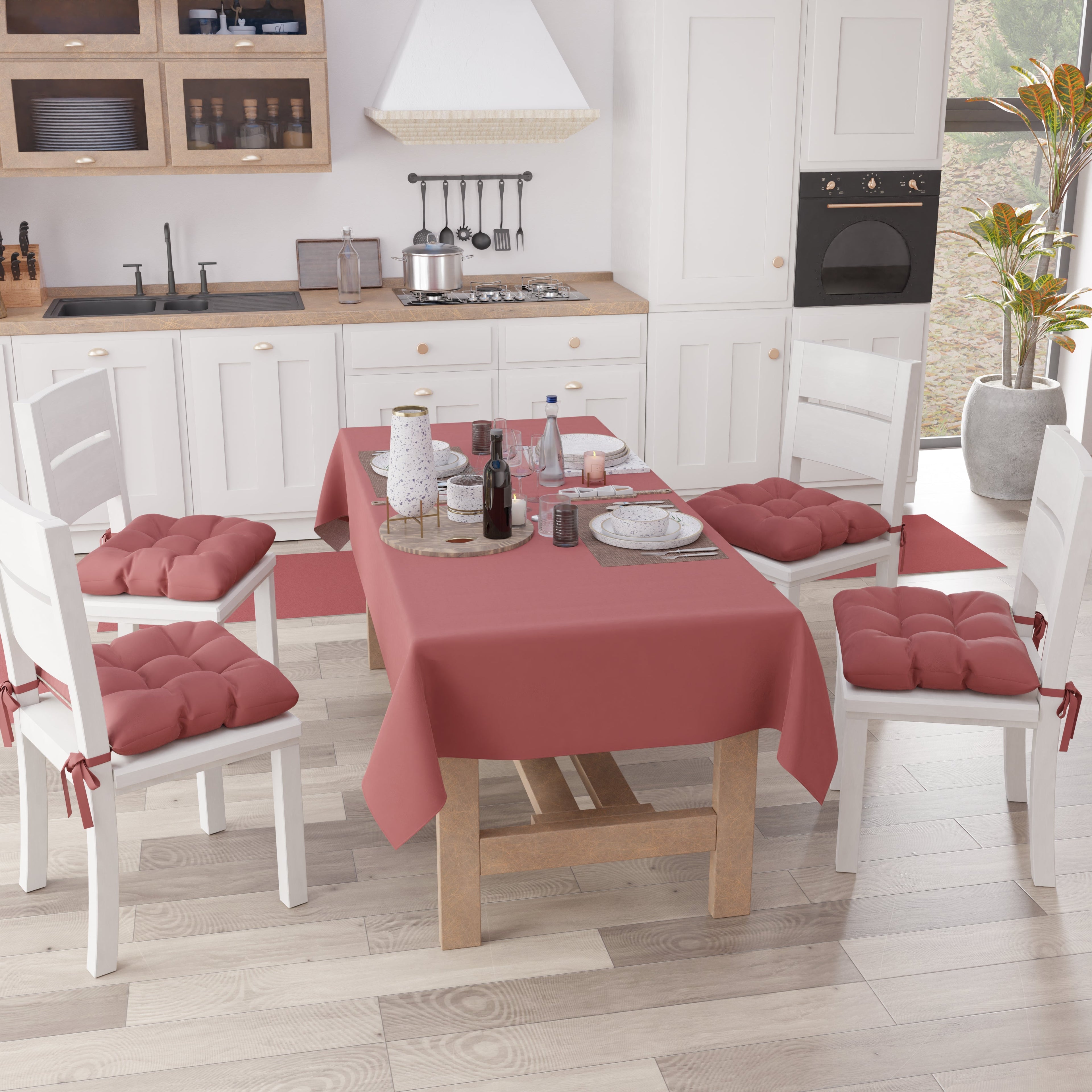 Cuscini per Sedie Cucina, Cuscini Coprisedie 6 Pezzi Cipria Scuro