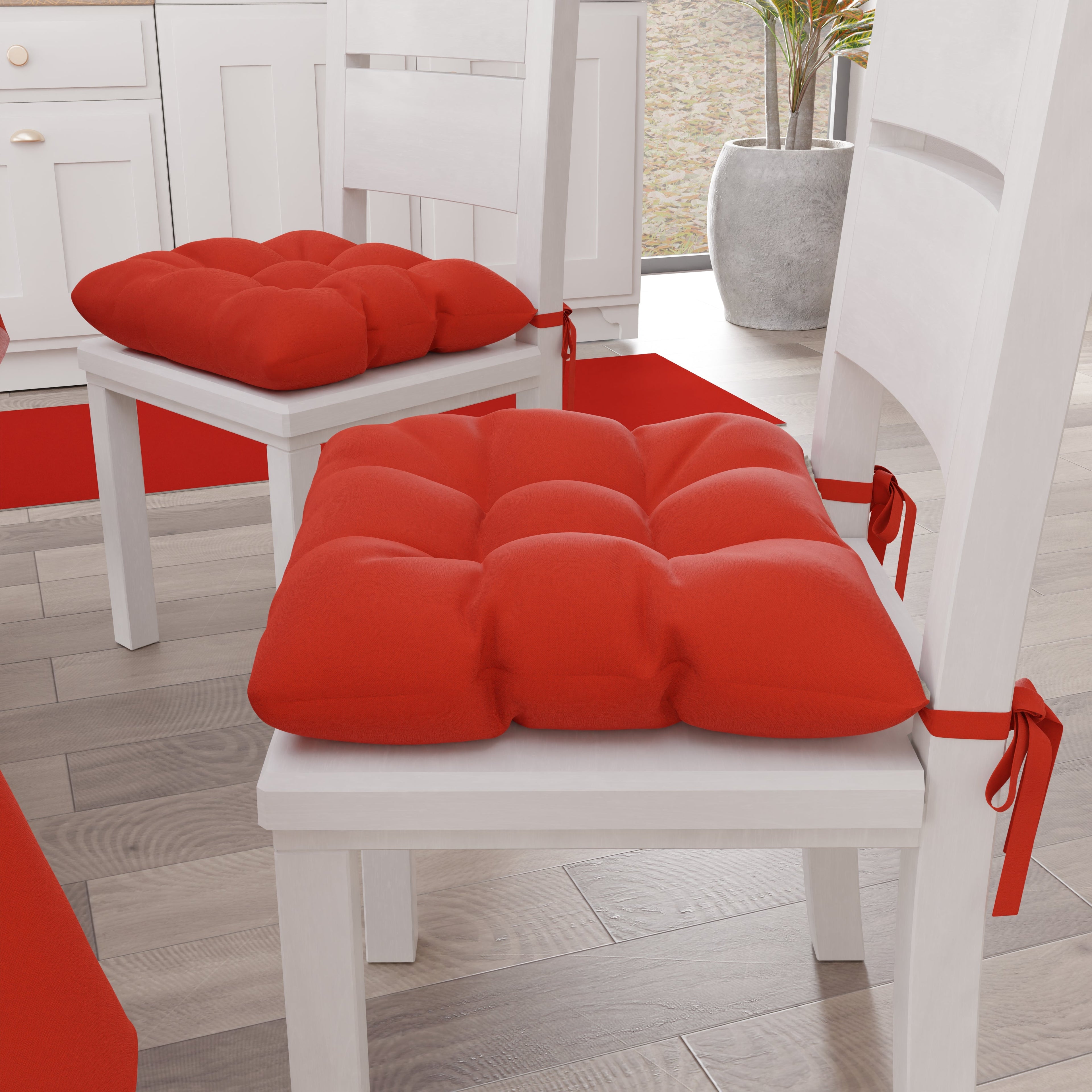 Cuscini per Sedie Cucina, Cuscini Coprisedie 6 Pezzi Rosso